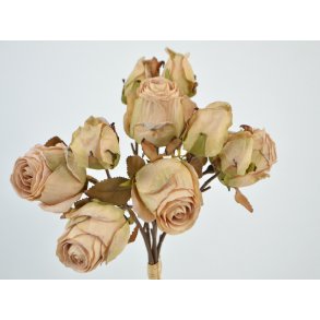DEKO FLORALE, Buket med roser, 37 cm., Cream