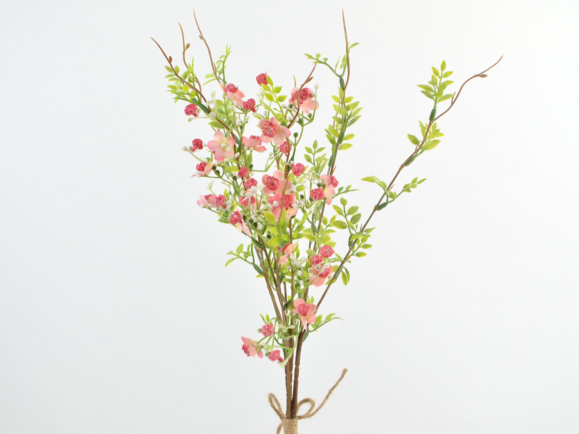 DEKO FLORALE, Blomster buket (3 grene), 63cm, lyserd