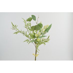DEKO FLORALE, Kunstig blomsterbuket, hvid/grn