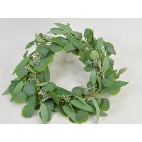 DEKO FLORALE, Kunstig krans af eucalyptus, 49 cm