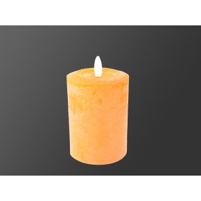 DEKO FLORALE, Bloklys LED, orange, 7,6 cm. i diameter