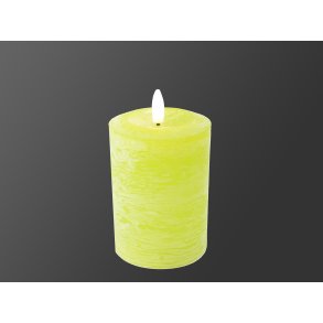 DEKO FLORALE, Bloklys LED, mrk lime, 7,6 cm. i diameter