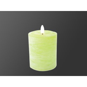 DEKO FLORALE, Bloklys LED, frisk grn, 7,6 cm. i diameter