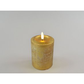 DEKO FLORALE, Bloklys LED, Guld, 7,6 cm. i diameter