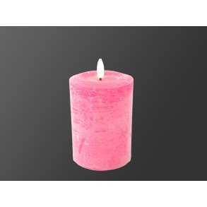 DEKO FLORALE, Bloklys LED, pink, 7,6 cm. i diameter