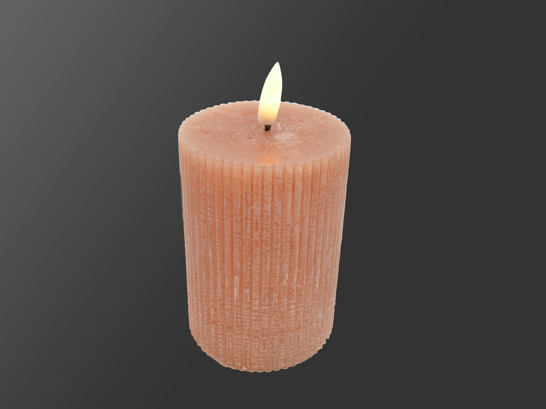 DEKO FLORALE, Bloklys LED, orange, 7 cm. i diameter