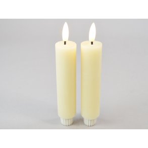 DEKO FLORALE, Bedelys, LED 3/H16,5 cm., cream, 2 stk.