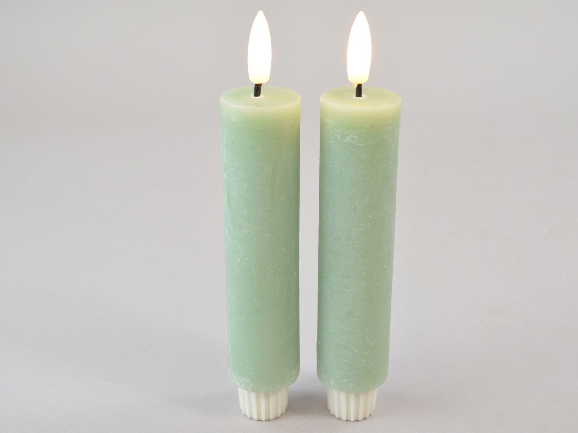 DEKO FLORALE, Bedelys, LED 3/H16,5 cm., lyse grn, 2 stk.