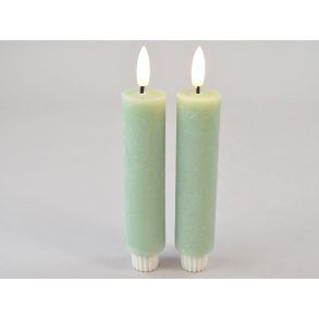 DEKO FLORALE, Bedelys, LED 3/H16,5 cm., lyse grn, 2 stk.