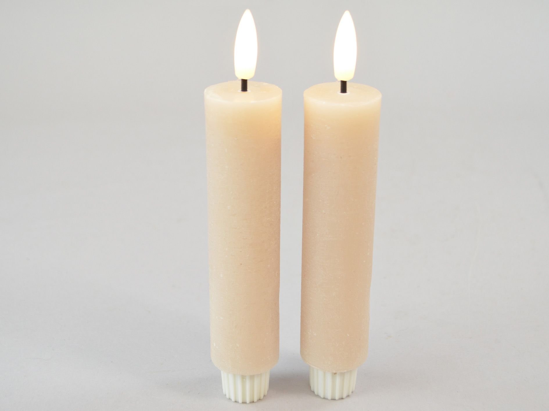 DEKO FLORALE, Bedelys, LED 3/H16,5 cm., beige, 2 stk.