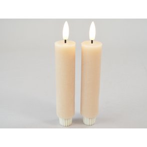 DEKO FLORALE, Bedelys, LED 3/H16,5 cm., beige, 2 stk.