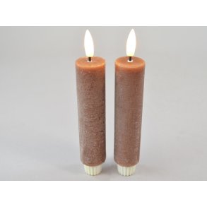 DEKO FLORALE, Bedelys, LED 3/H16,5 cm., brun, 2 stk.
