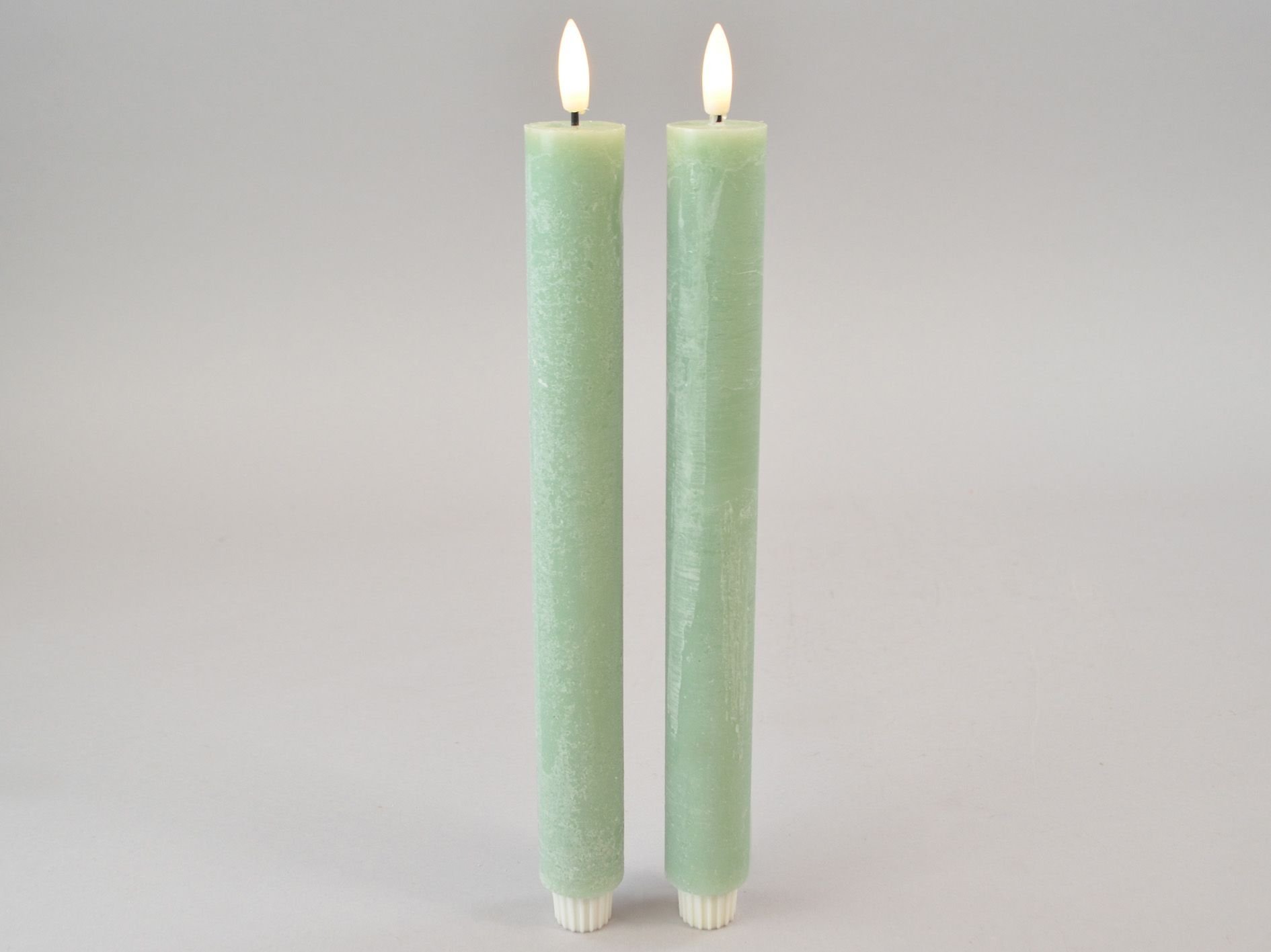 DEKO FLORALE, Kronelys, LED 3/H29 cm., lyse grn, 2 stk.