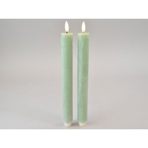 DEKO FLORALE, Kronelys, LED 3/H29 cm., lyse grn, 2 stk.