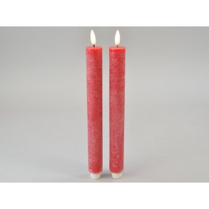 DEKO FLORALE, Kronelys, LED 3/H29 cm., rd, 2 stk.