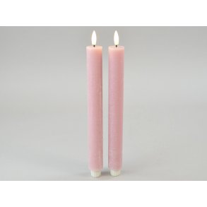 DEKO FLORALE, Kronelys, LED 3/H29 cm., lyserd, 2 stk.