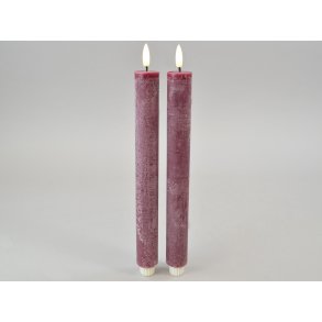 DEKO FLORALE, Kronelys, LED 3/H29 cm., vinrd, 2 stk.