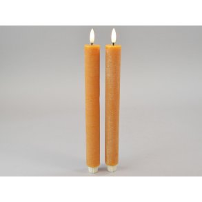 DEKO FLORALE, Kronelys, LED 3/H29 cm., honey, 2 stk.