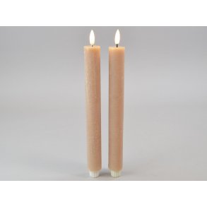 DEKO FLORALE, Kronelys, LED 3/H29 cm., coffee, 2 stk.