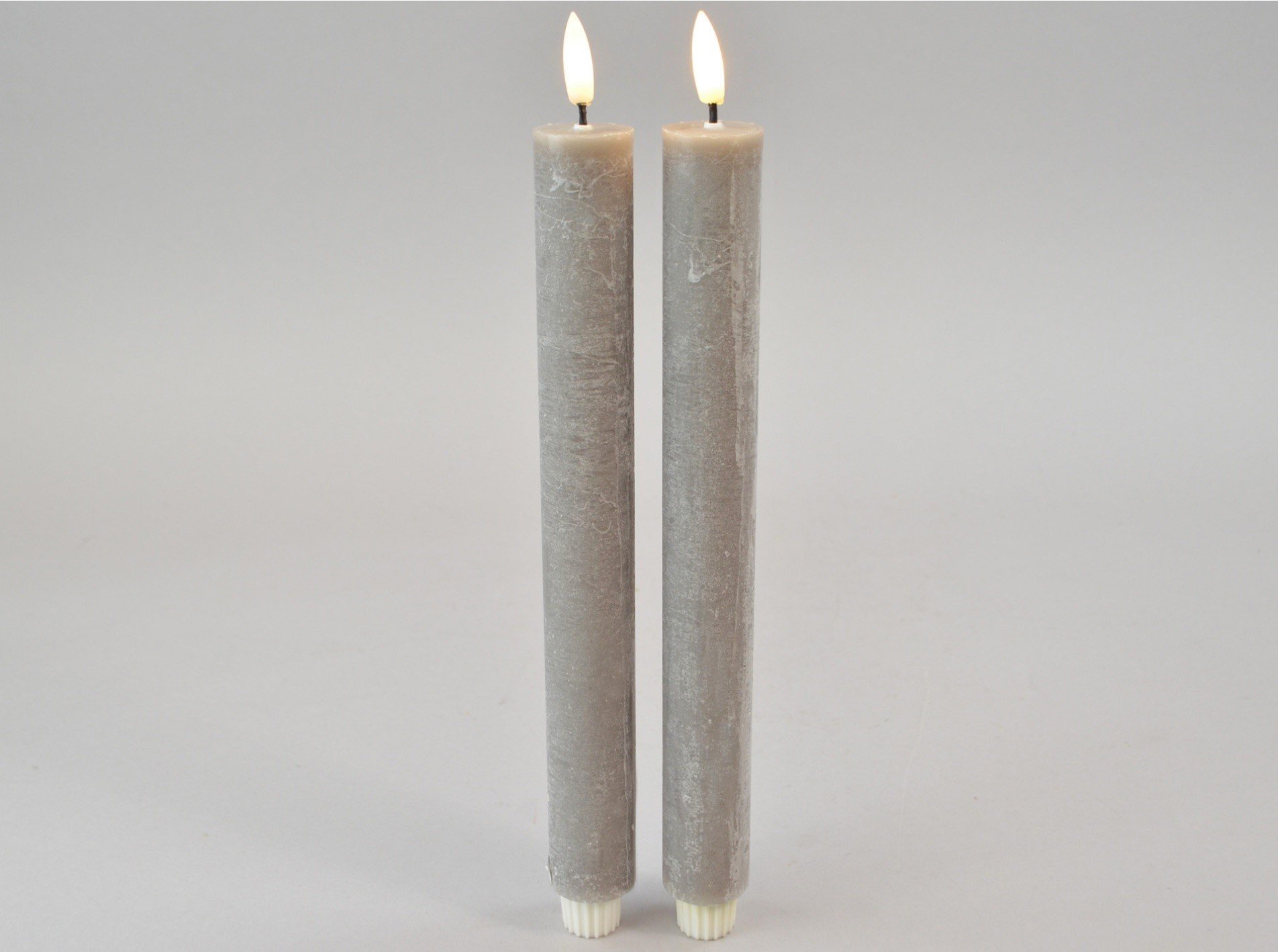 DEKO FLORALE, Kronelys, LED 3/H29 cm., mrk gr, 2 stk.