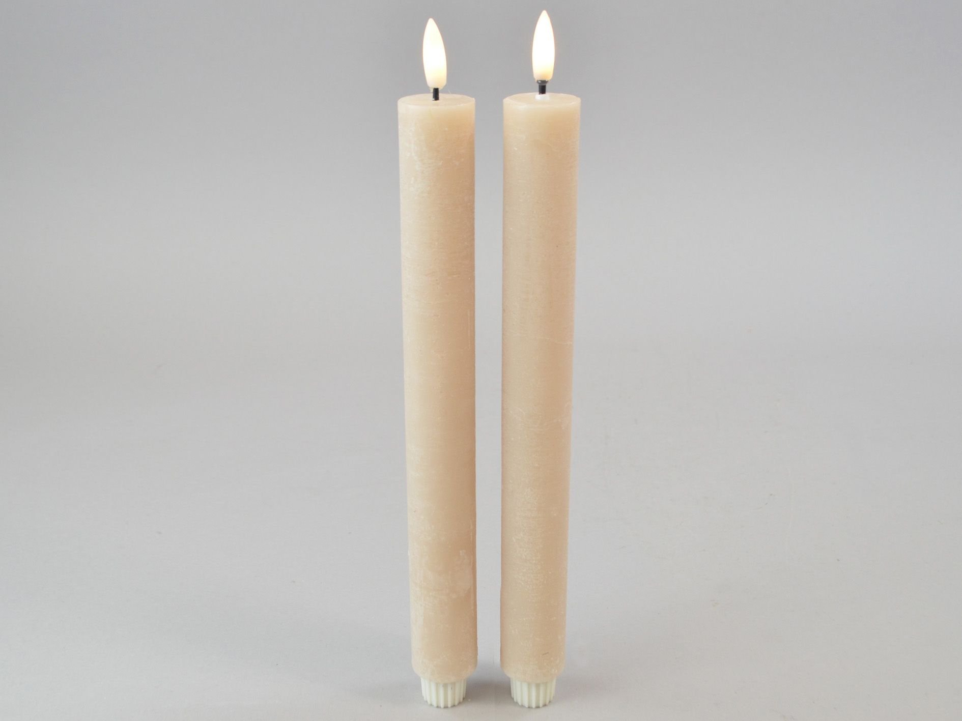 DEKO FLORALE, Kronelys, LED 3/H29 cm., beige, 2 stk.