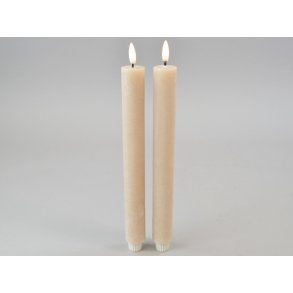 DEKO FLORALE, Kronelys, LED 3/H29 cm., beige, 2 stk.