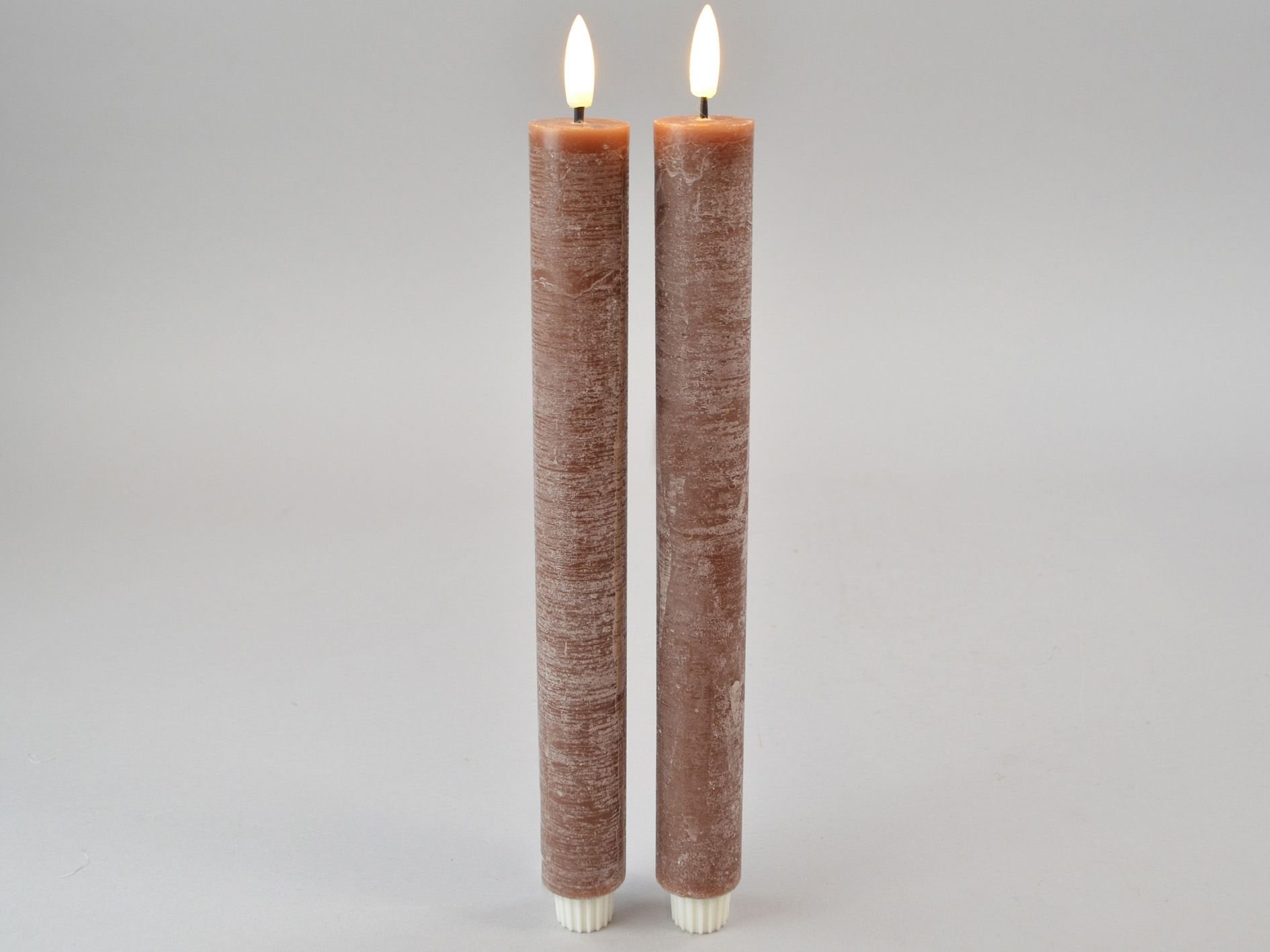 DEKO FLORALE, Kronelys, LED 3/H29 cm., brun, 2 stk.