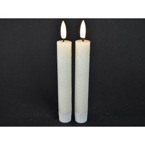 DEKO FLORALE, Bedelys (14 cm.) LED, cream, 2 stk., 2. sortering