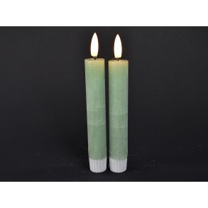 DEKO FLORALE, Bedelys (14 cm.) LED, lyse grn, 2 stk., 2. sortering