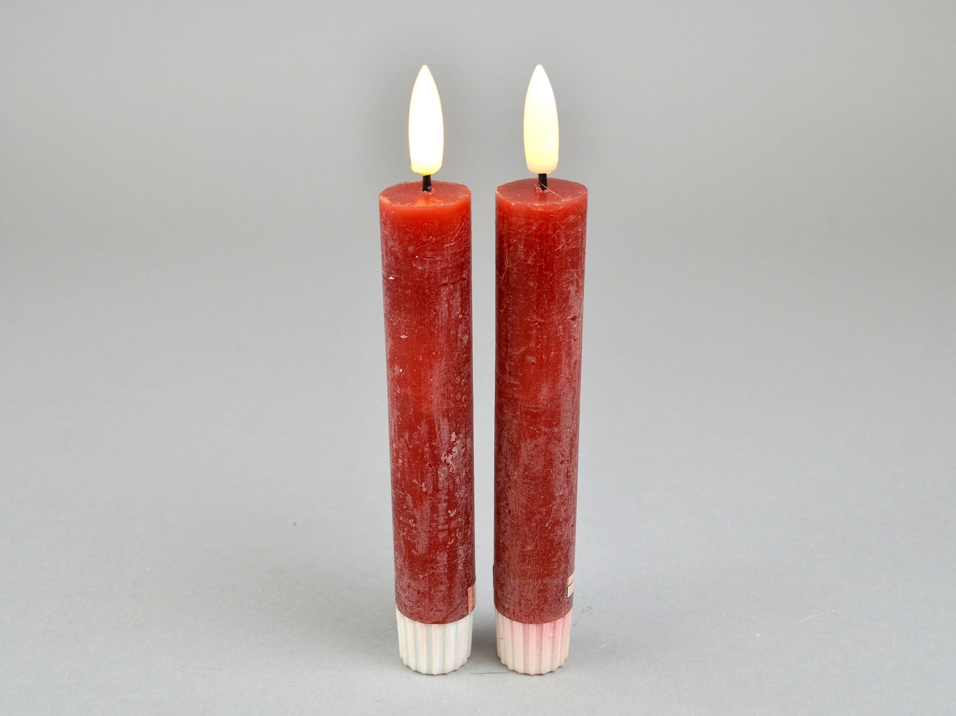 DEKO FLORALE, Bedelys (14 cm.) LED, bordeaux-rd, 2 stk.