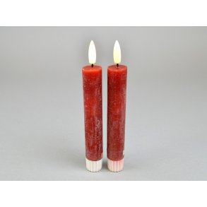 DEKO FLORALE, Bedelys (14 cm.) LED, bordeaux-rd, 2 stk.