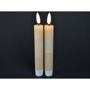 DEKO FLORALE, Bedelys (14 cm.) LED, mrk cream, 2 stk., 2. sortering