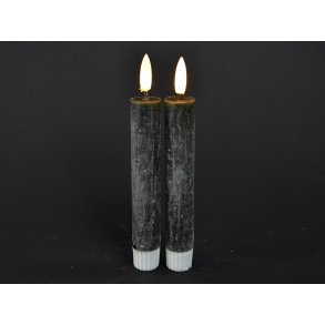 DEKO FLORALE, Bedelys (14 cm.) LED, sort, 2 stk., 2. sortering