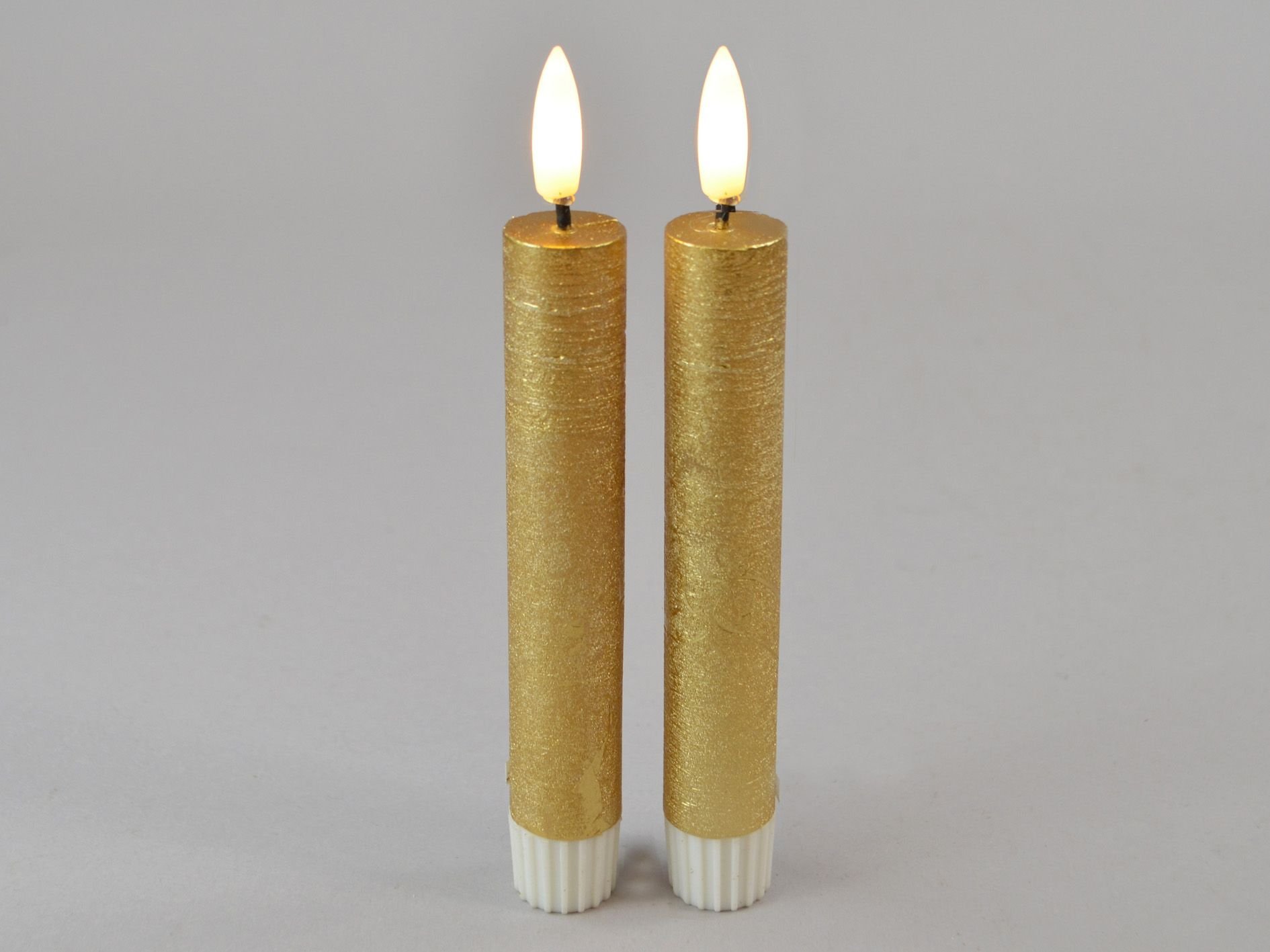 DEKO FLORALE, Bedelys (14 cm.) LED, guld, 2 stk.