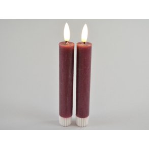 DEKO FLORALE, Bedelys (14 cm.) LED, vin-rd, 2 stk.