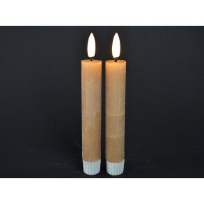 DEKO FLORALE, Bedelys (14 cm.) LED, coffee, 2 stk., 2. sortering