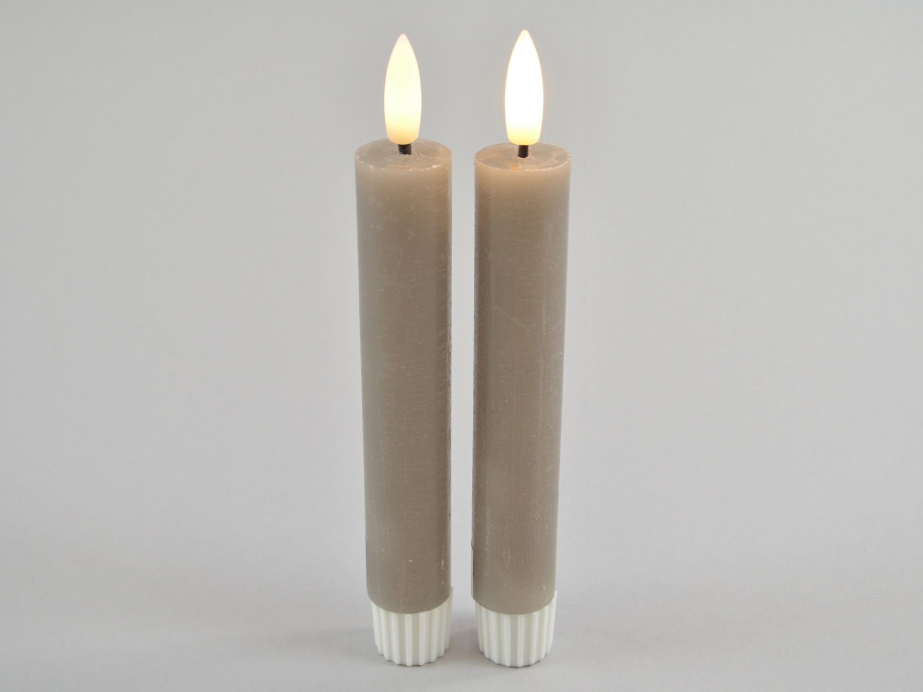 DEKO FLORALE, Bedelys (14 cm.) LED, Mrk gr, 2 stk.