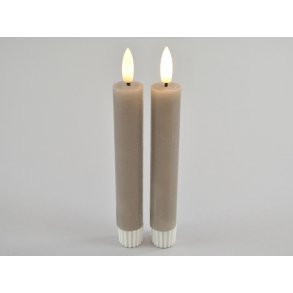 DEKO FLORALE, Bedelys (14 cm.) LED, Mrk gr, 2 stk.