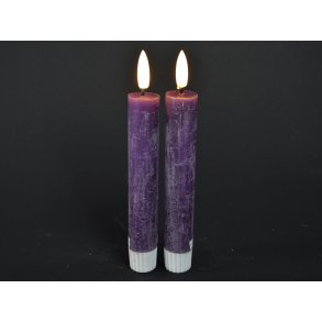 DEKO FLORALE, Bedelys (14 cm.) LED, lilla, 2 stk., 2. sortering