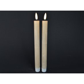 DEKO FLORALE, Kronelys (24 cm.) LED, mrk cream, 2 stk., 2. sortering