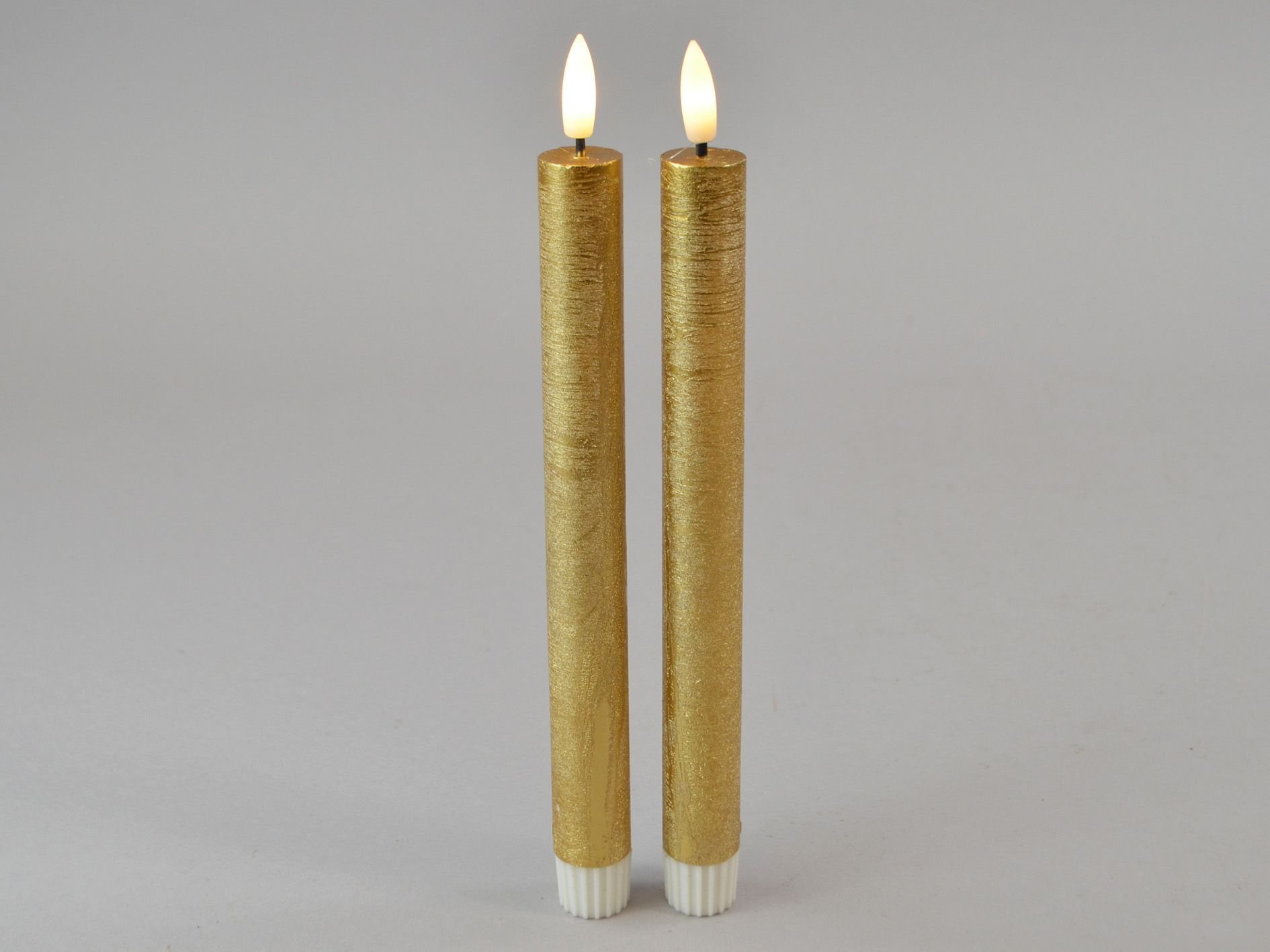 DEKO FLORALE, Kronelys (24 cm.) LED, Guld, 2 stk.