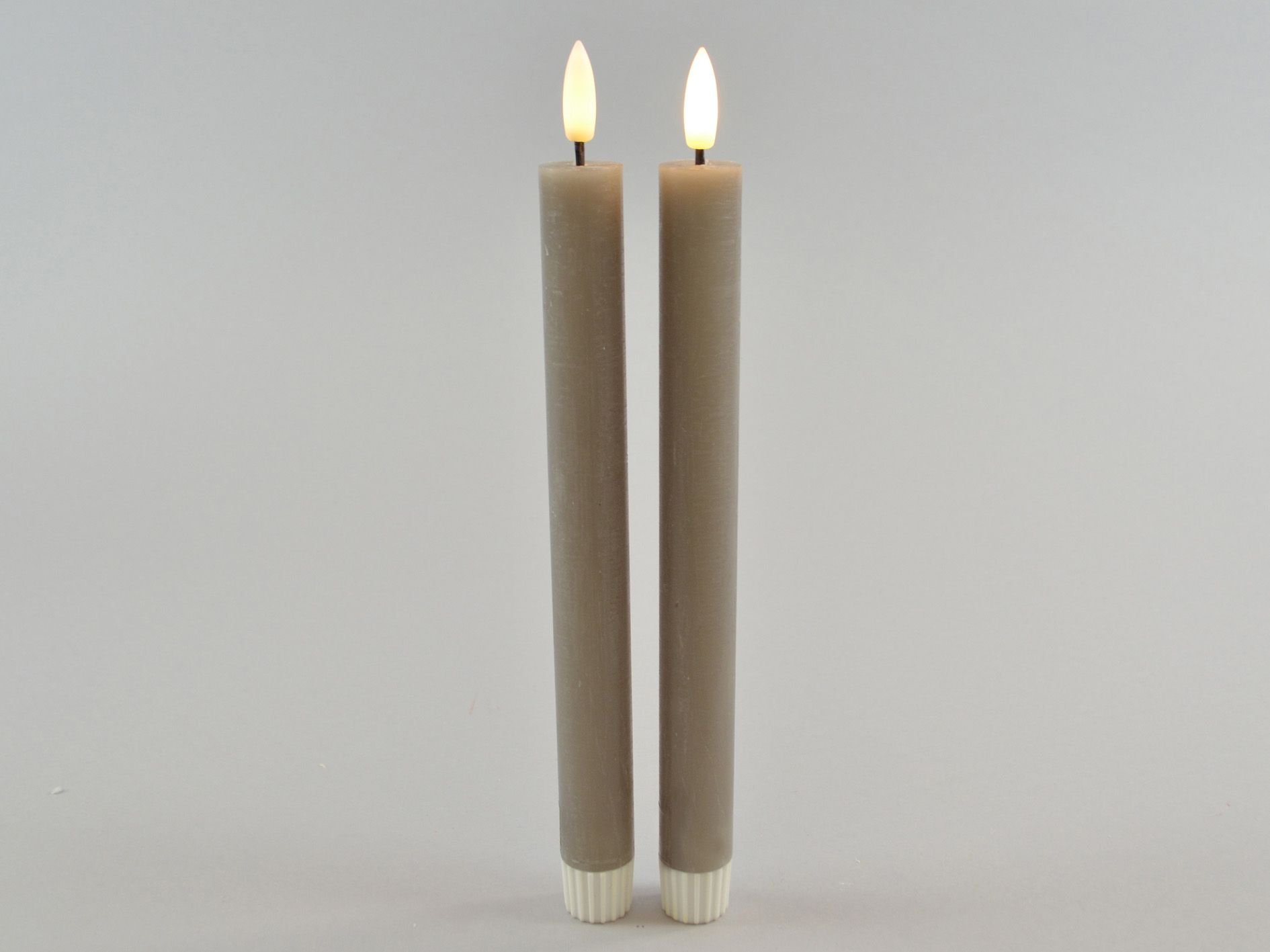 DEKO FLORALE, Kronelys (24 cm.) LED, mrk gr, 2 stk.