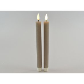 DEKO FLORALE, Kronelys (24 cm.) LED, mrk gr, 2 stk.