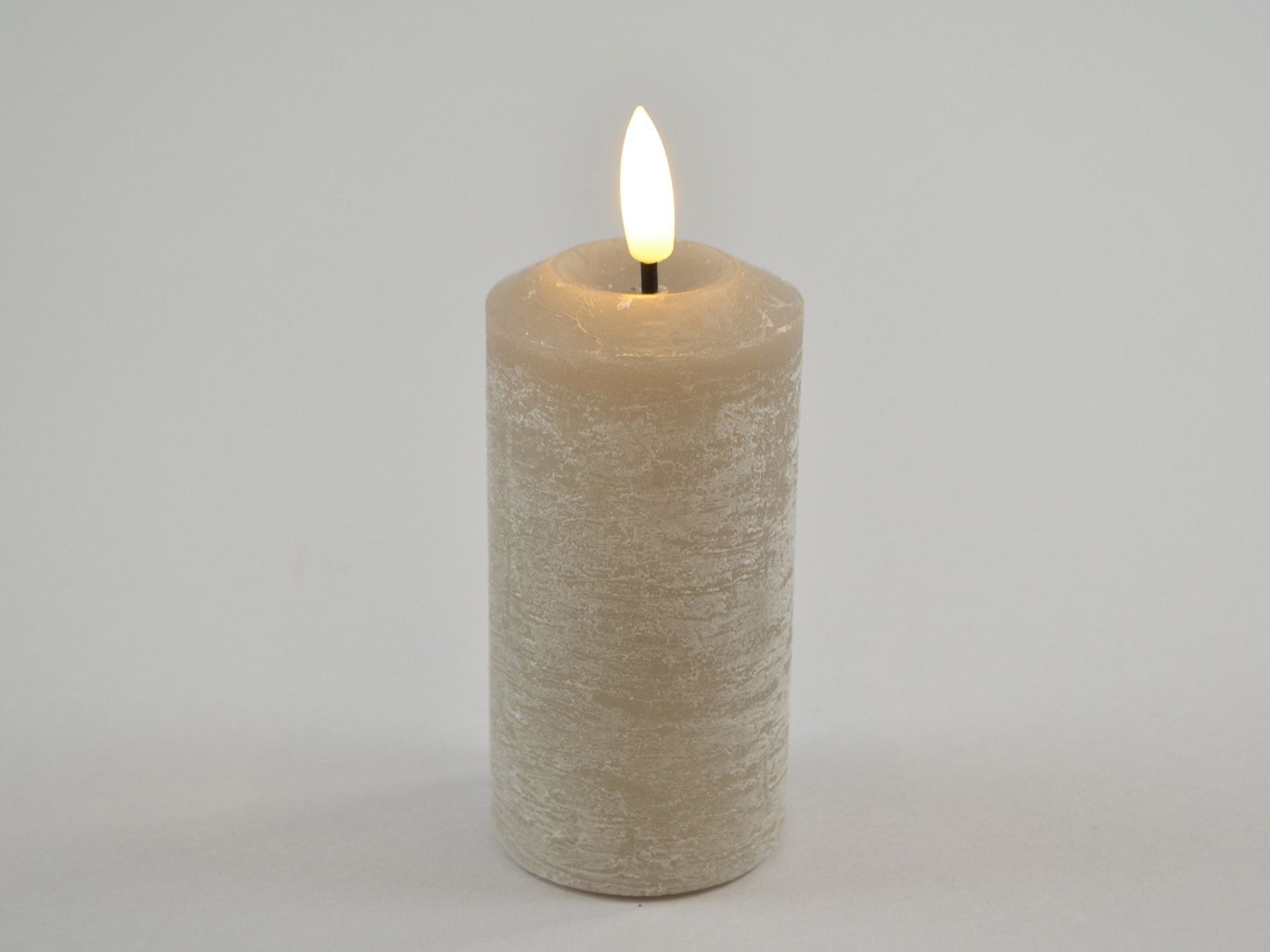 DEKO FLORALE, Bloklys LED, mrk gr, 5,2/H10 cm.