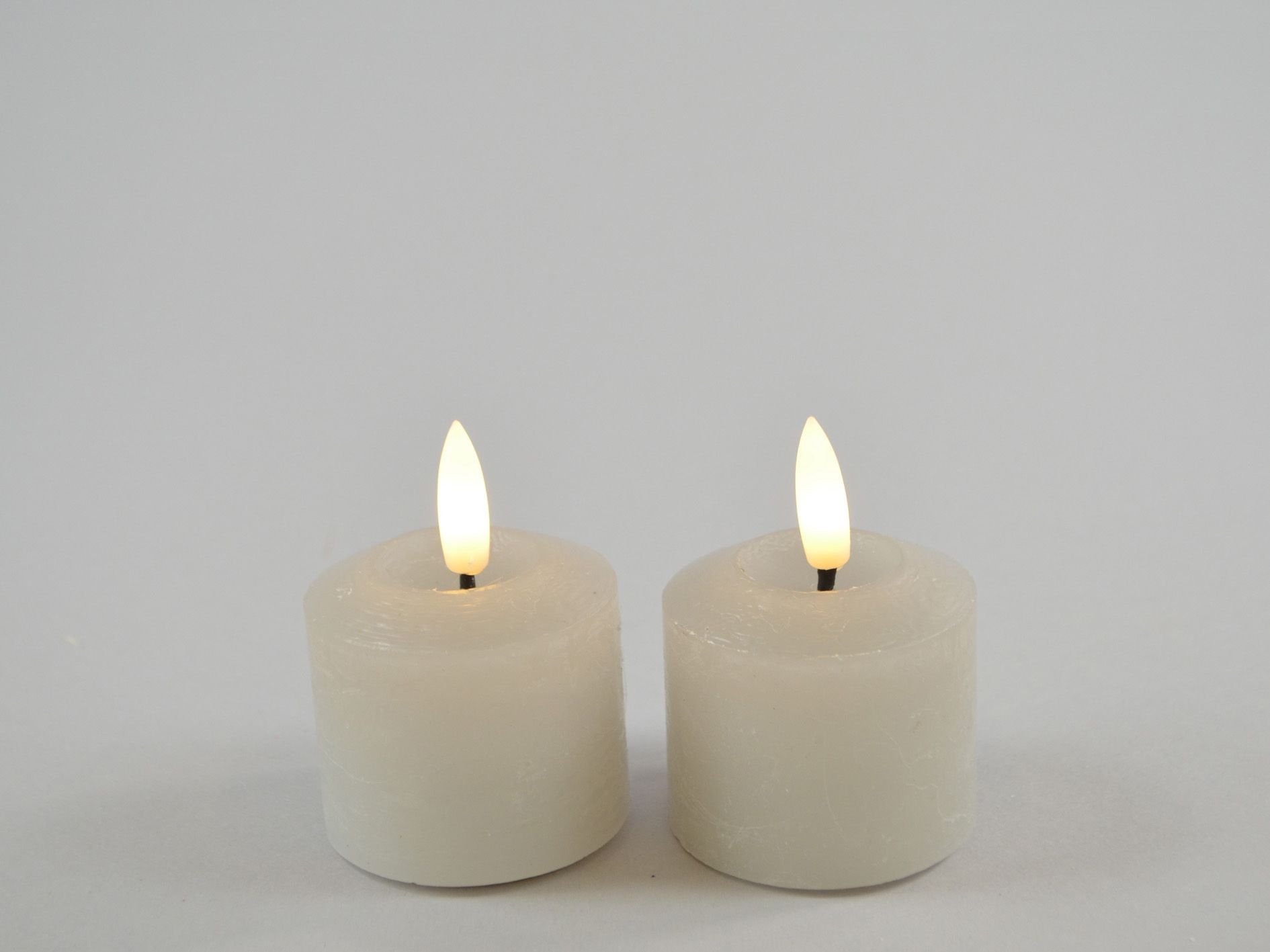 DEKO FLORALE, Bloklys LED, gr, st med 2 stk., 5,2 cm