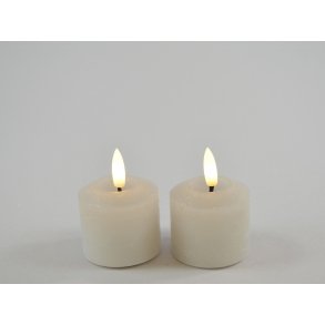 DEKO FLORALE, Bloklys LED, gr, st med 2 stk., 5,2 cm