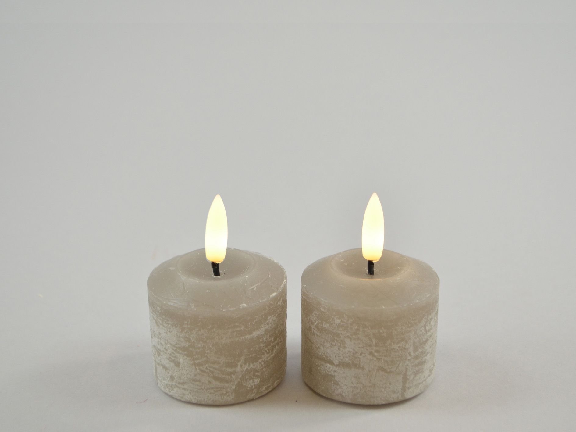 DEKO FLORALE, Bloklys LED, mrk gr, st med 2 stk., 5,2 cm