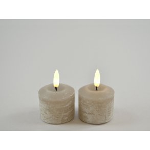 DEKO FLORALE, Bloklys LED, mrk gr, st med 2 stk., 5,2 cm