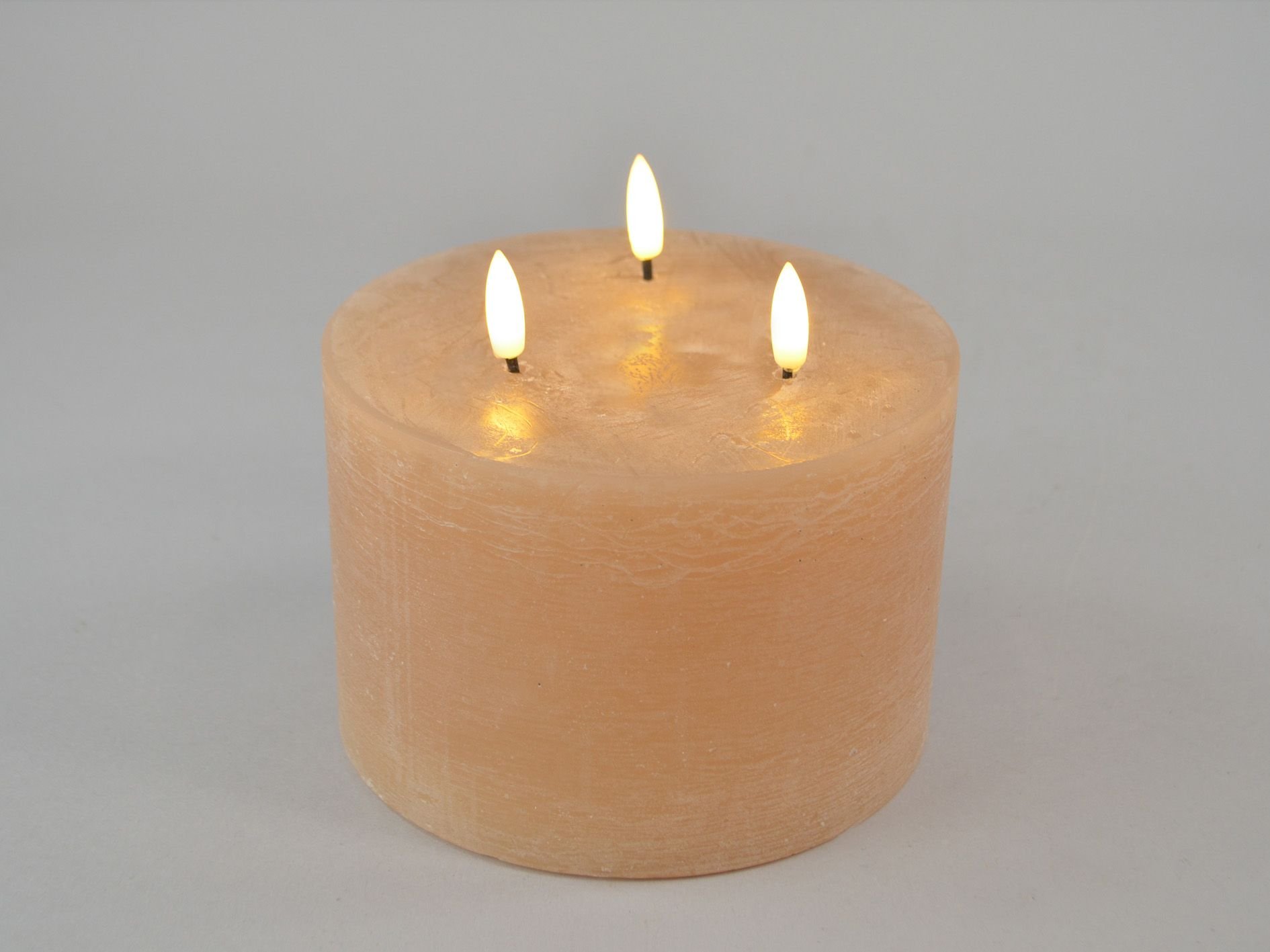 DEKO FLORALE, Bloklys LED, 3vger, coffee