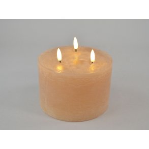 DEKO FLORALE, Bloklys LED, 3vger, coffee